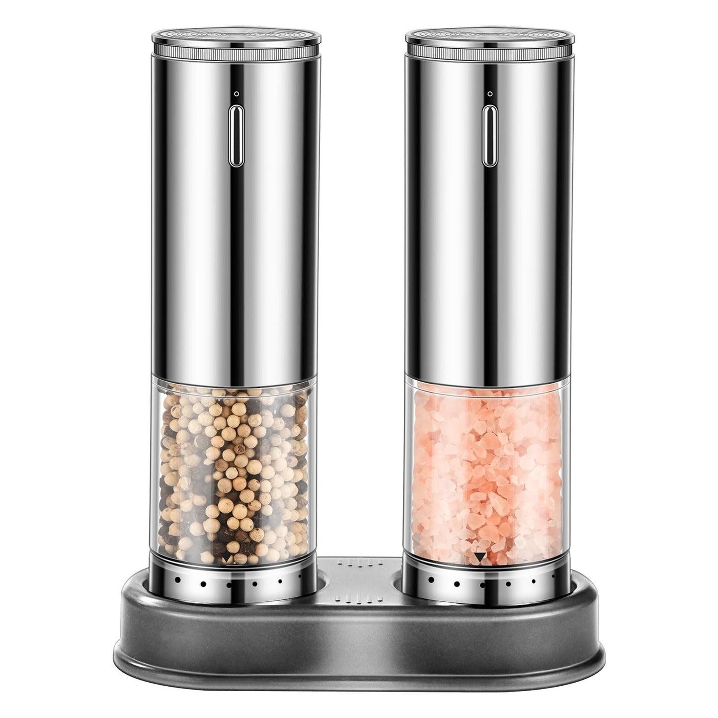 Electric Rechargeable Salt & Pepper Grinder Set   Automatic, Adjustable Coarsene0