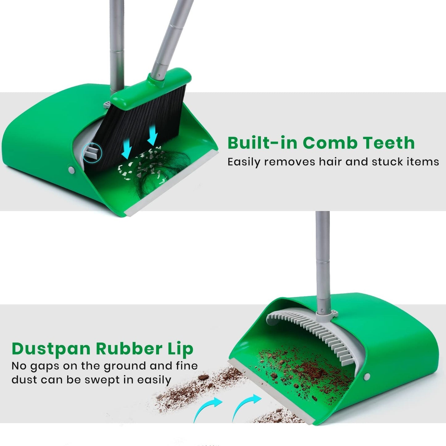 Broom and Dustpan Set - Easy Cleaning Tool for Home, Kitchen, Office, and More4