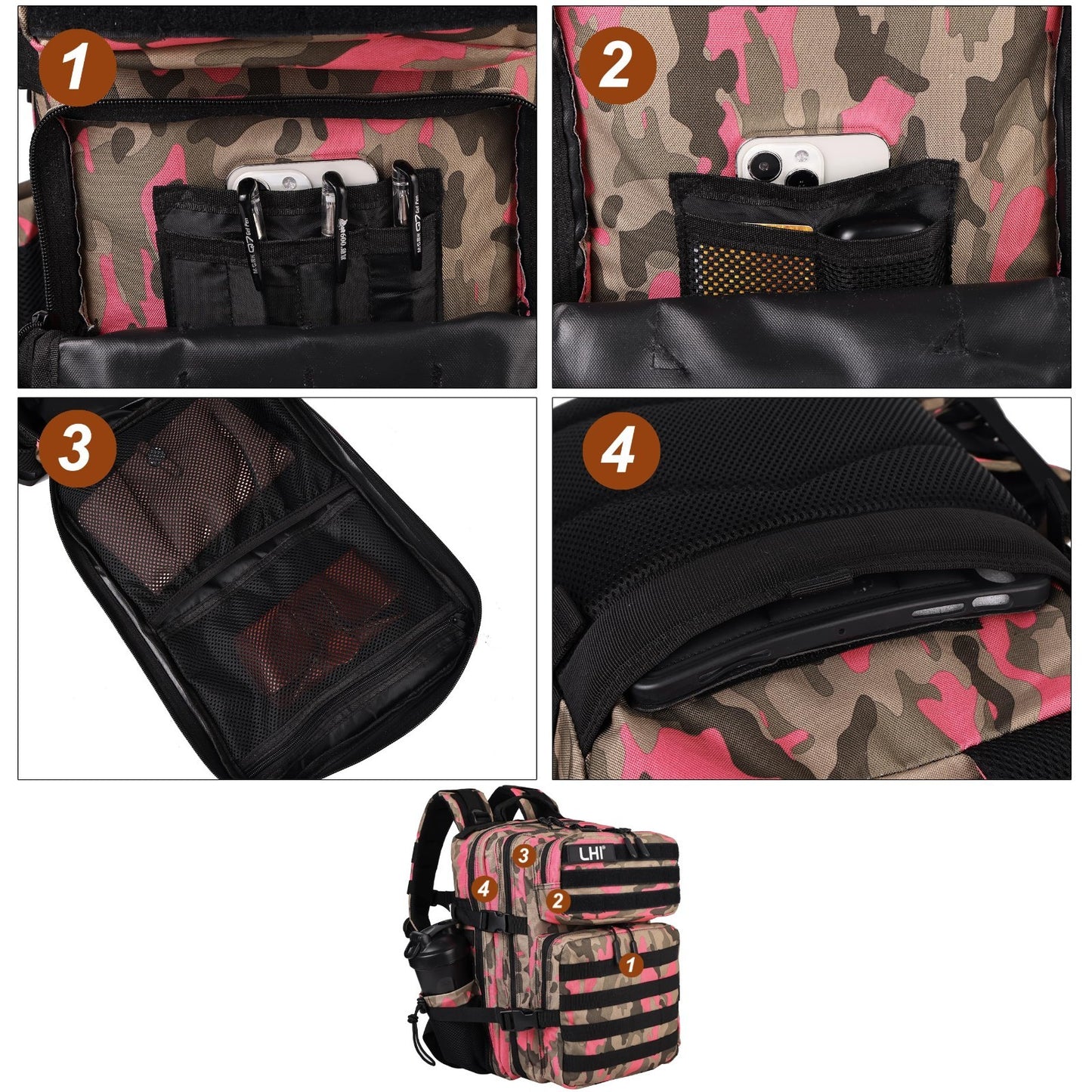 Tactical Military Backpack 25L/35L Army Assault Pack Rucksack with Water Bottle5