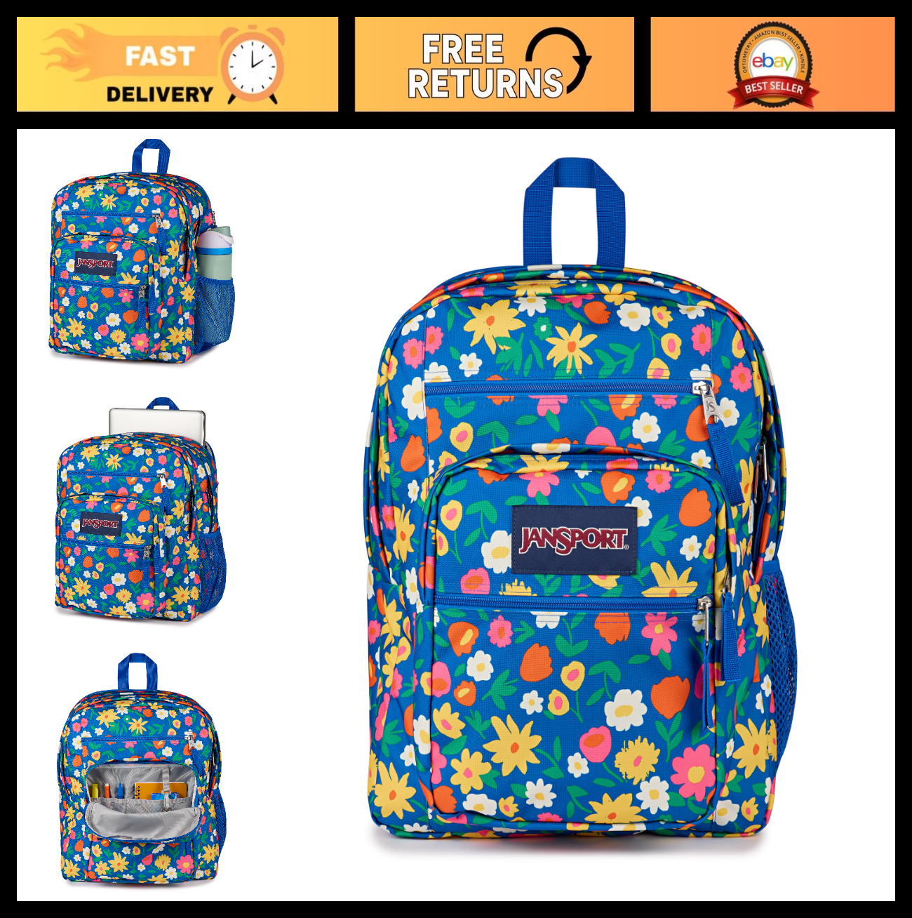 Stylish Laptop Backpack with 2 Compartments, Ergonomic Straps, 15" Sleeve, Flora0