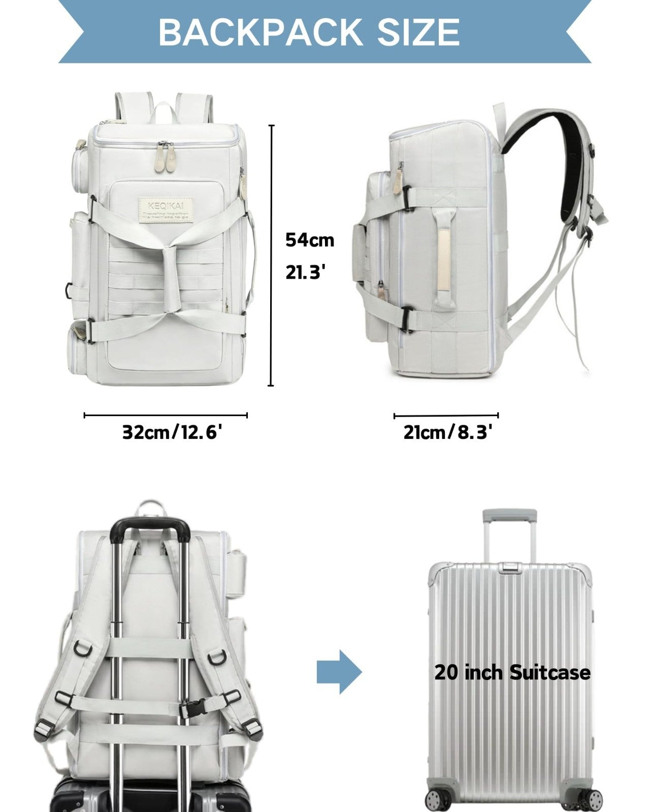 50L Waterproof Travel Duffle Backpack for Men & Women - Gym, Sports, Weekend Bag6