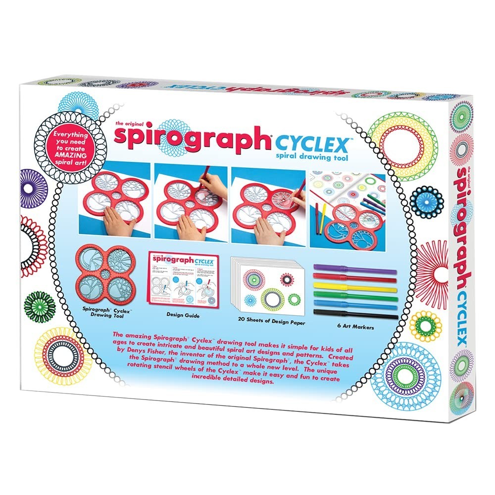 Spirograph Art Kit   Cyclex Set with Rotating Stencil Wheel for Endless Designs,3