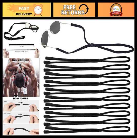 10 Pack Adjustable Eyeglass Straps - Universal Neck Lanyard for Glasses & Sungla0