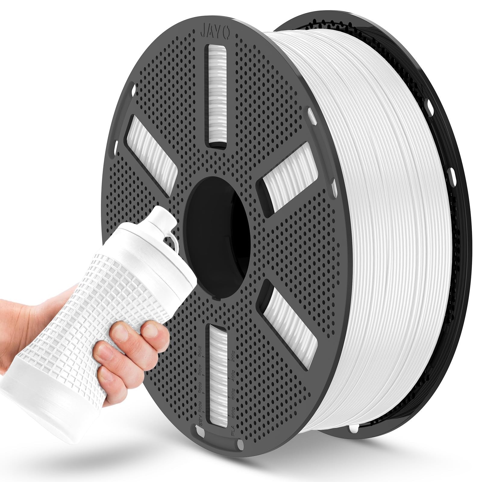 Flexible TPU 3D Printer Filament 1.75mm 1kg Reusable Spool - White, High Resilie1