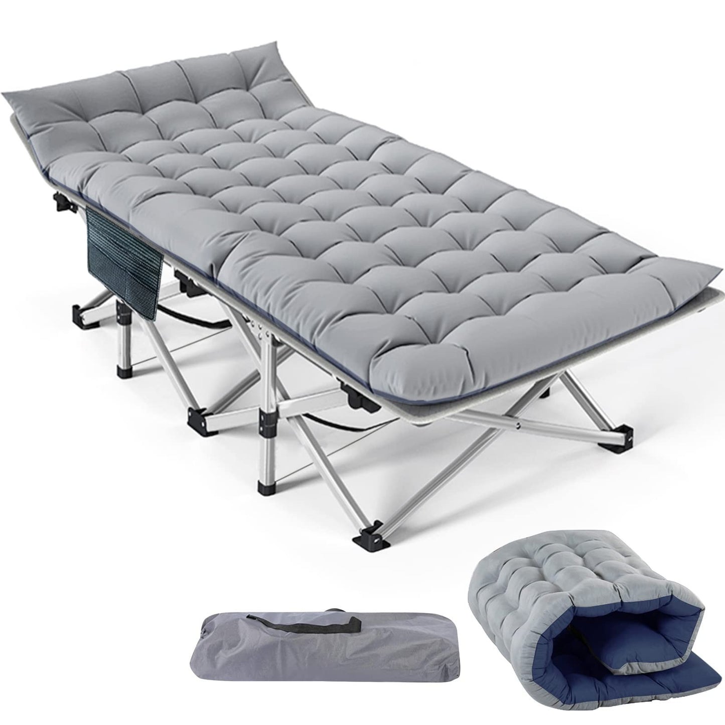 Folding Camping Cot for Adults, 28" Wide, 880 lbs Capacity, Padded & Portable wi1