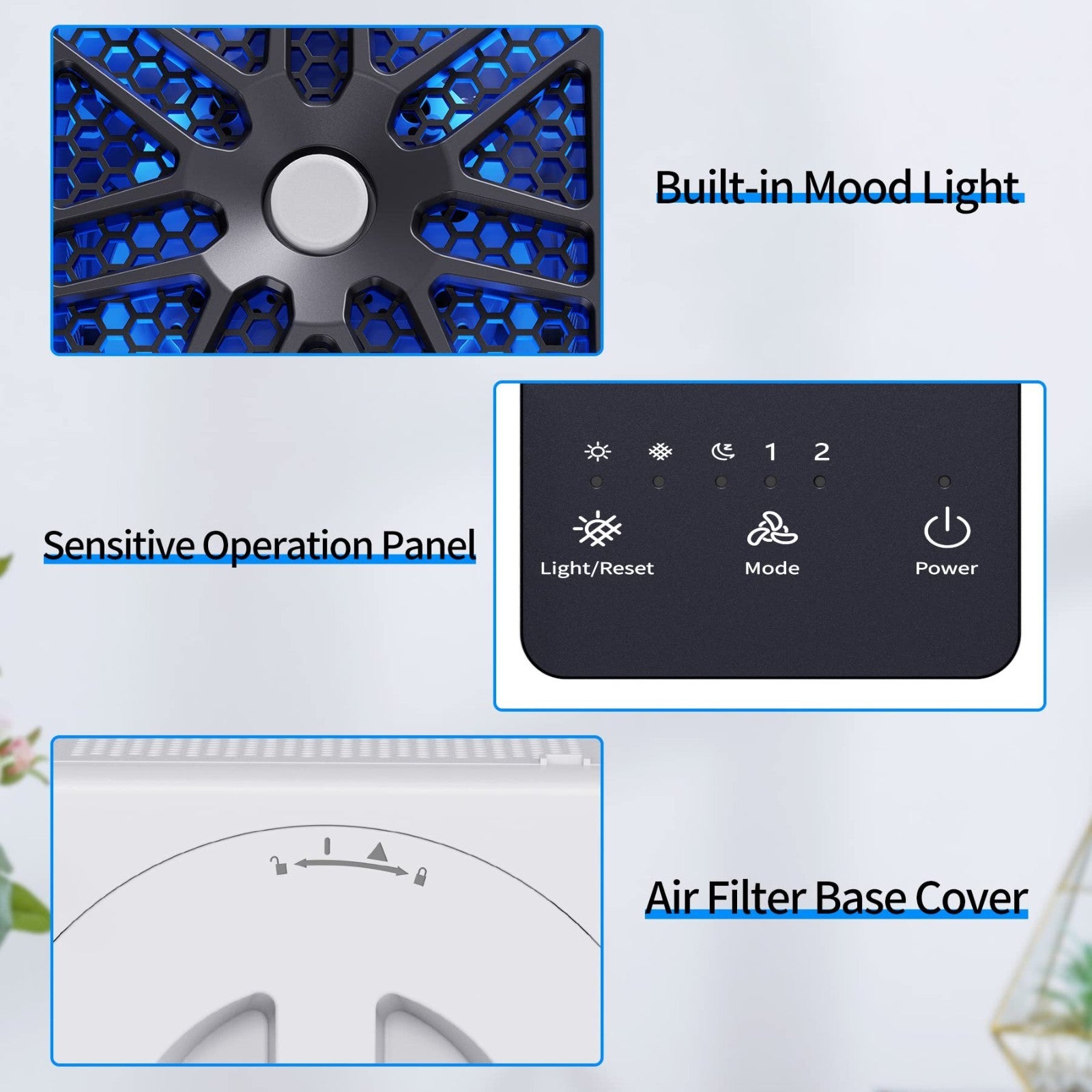 Air Purifier for Bedroom with Aromatherapy, 360° Filtration, Quiet 20dB, Speed C6