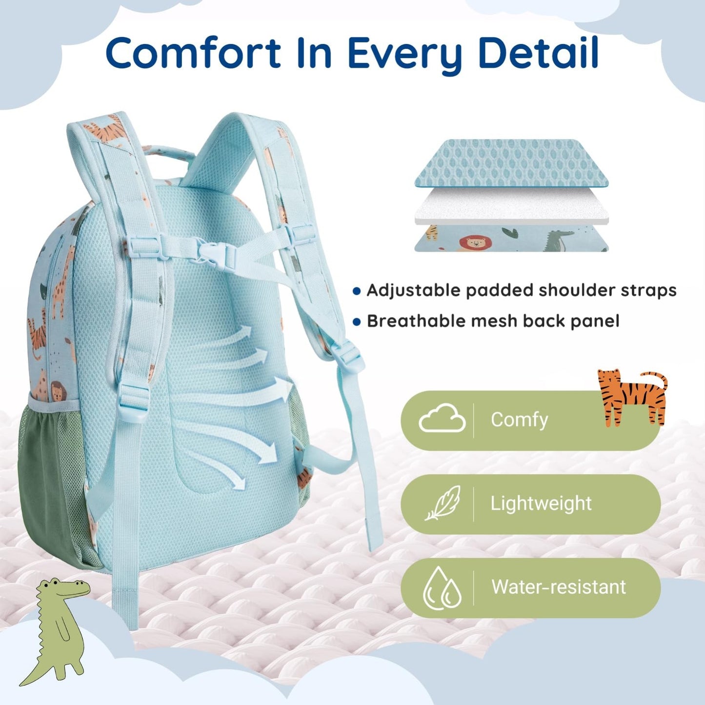 Kids Backpack Set for Kindergarten, 3-Piece School Bag with Lunch Box & Pencil C3