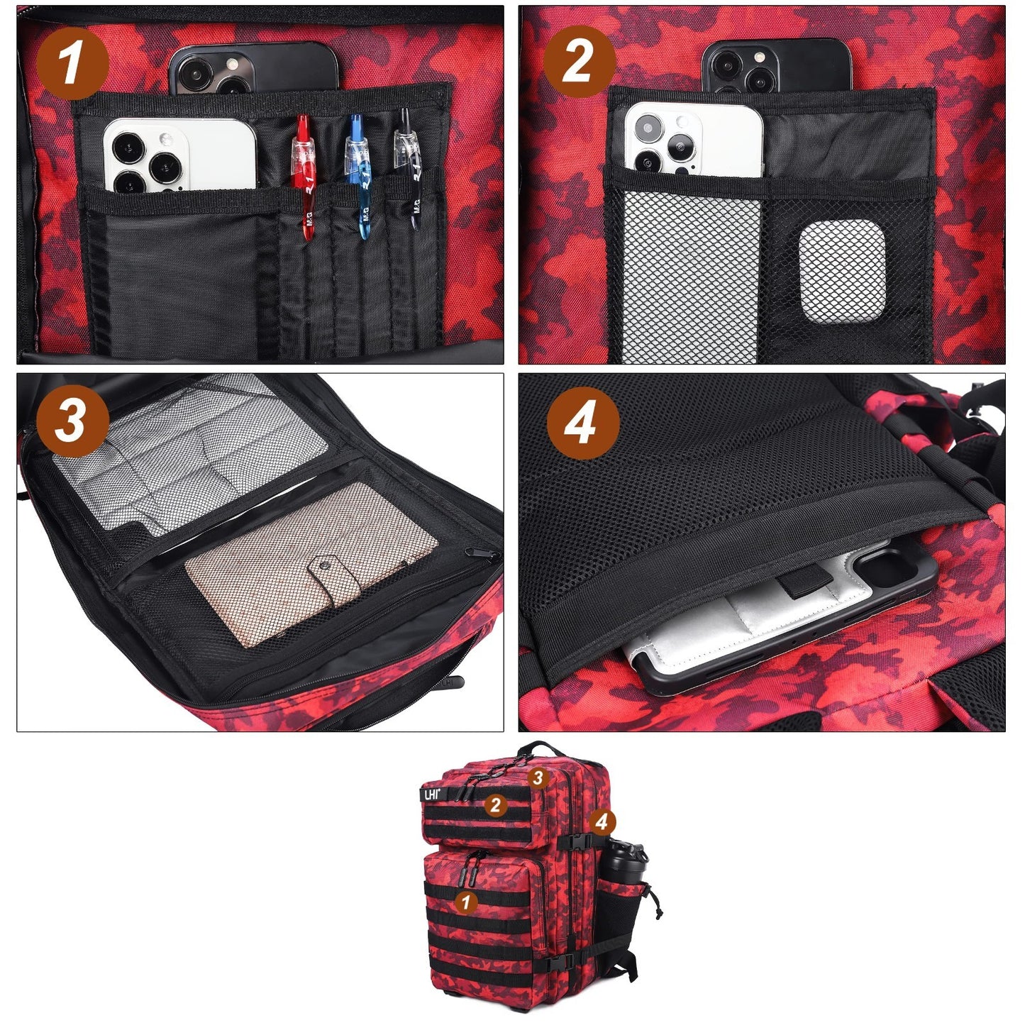 Tactical 45L Military Backpack for Men & Women   3 Day Assault Rucksack, Molle S6