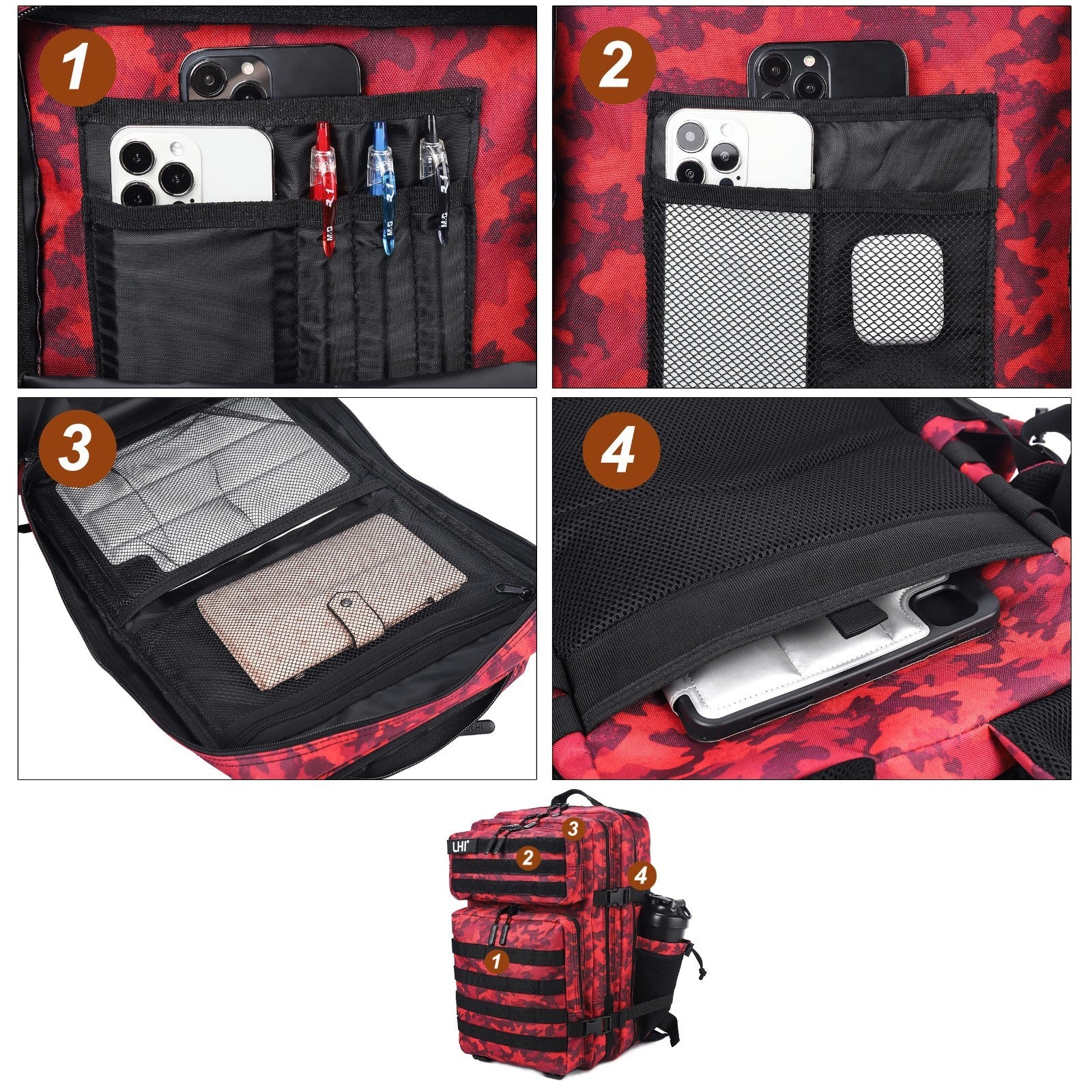 Tactical 45L Military Backpack for Men & Women   3 Day Assault Rucksack, Molle S6