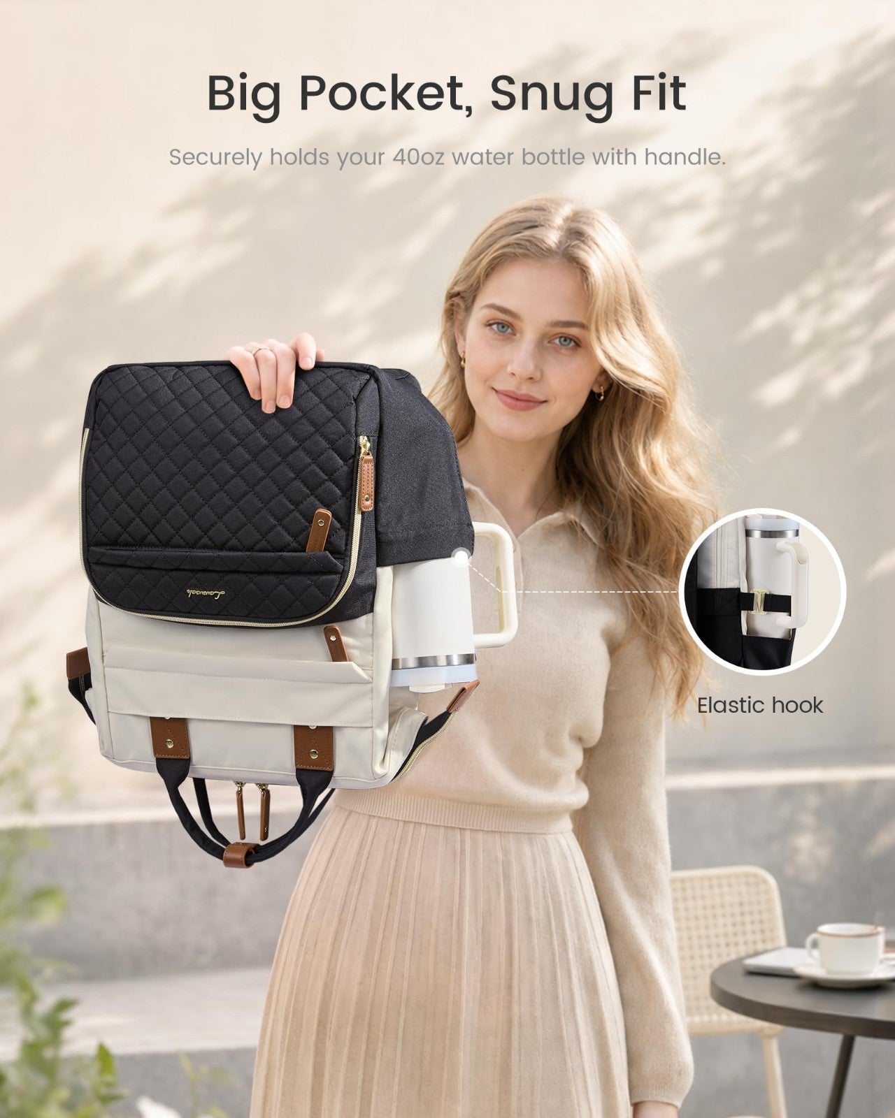 Quilted Laptop Backpack for Women   Stylish Work, Teacher & Nurse Purse2