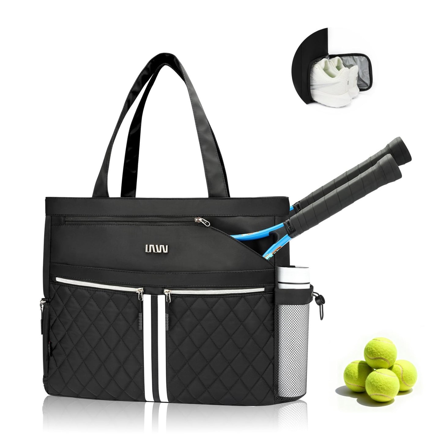 Tennis Bag for Women - Holds 2 Rackets, Ventilated Shoe Compartment, Gym & Pickl1