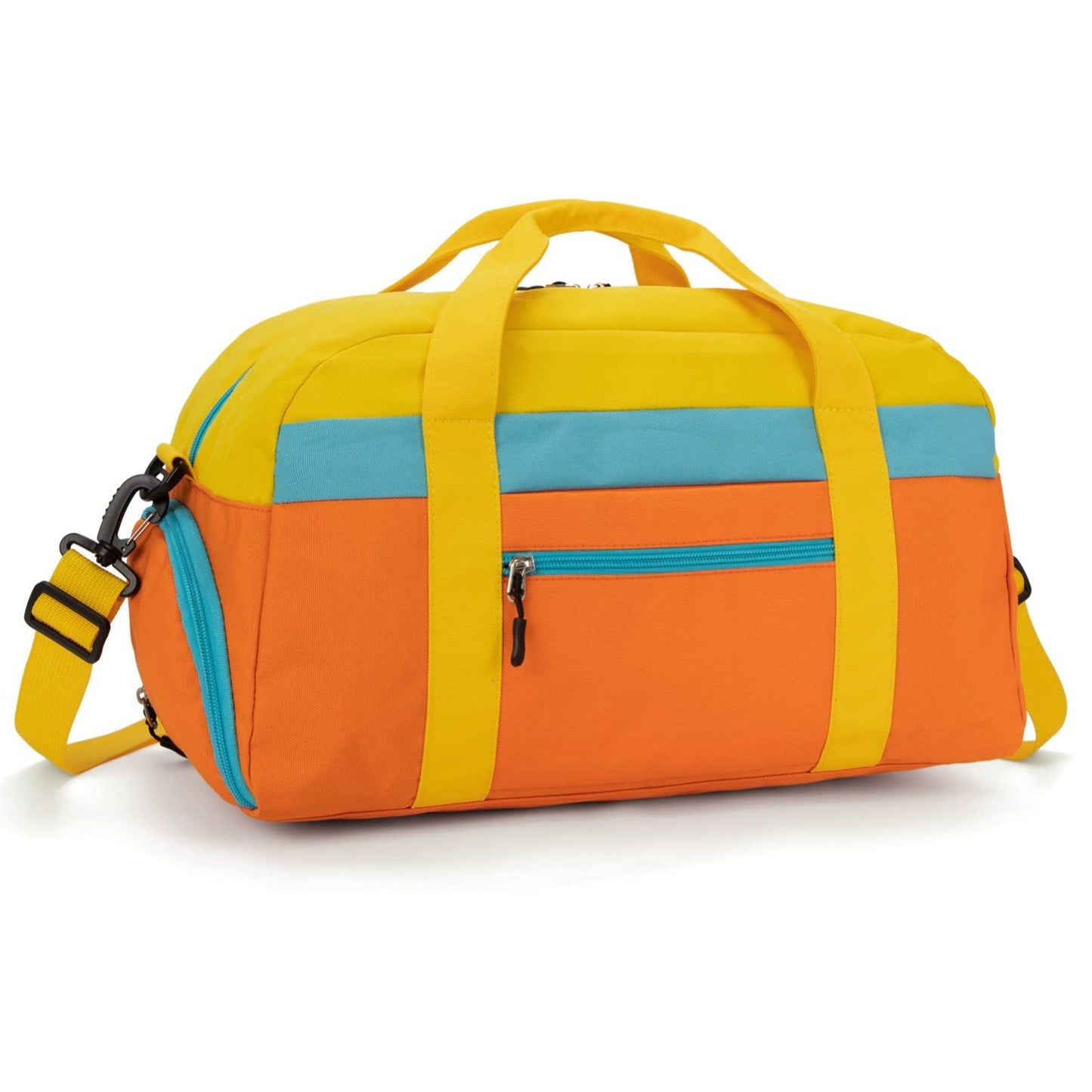 18" Kids Duffle Bag for Boys & Girls - Orange Travel Bag for Sports, Weekend & S1