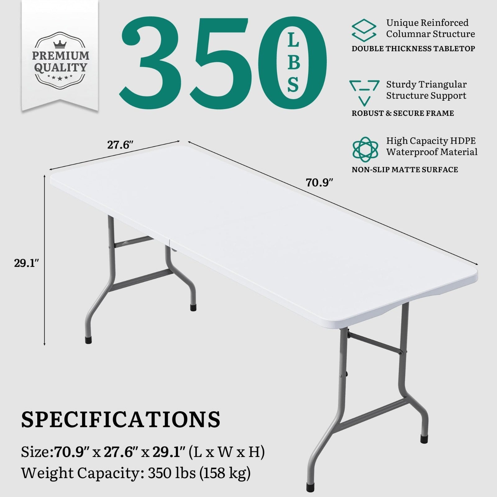 **Optimized eBay Title:**  Portable 6ft Heavy-Duty Folding Table with Handle -2