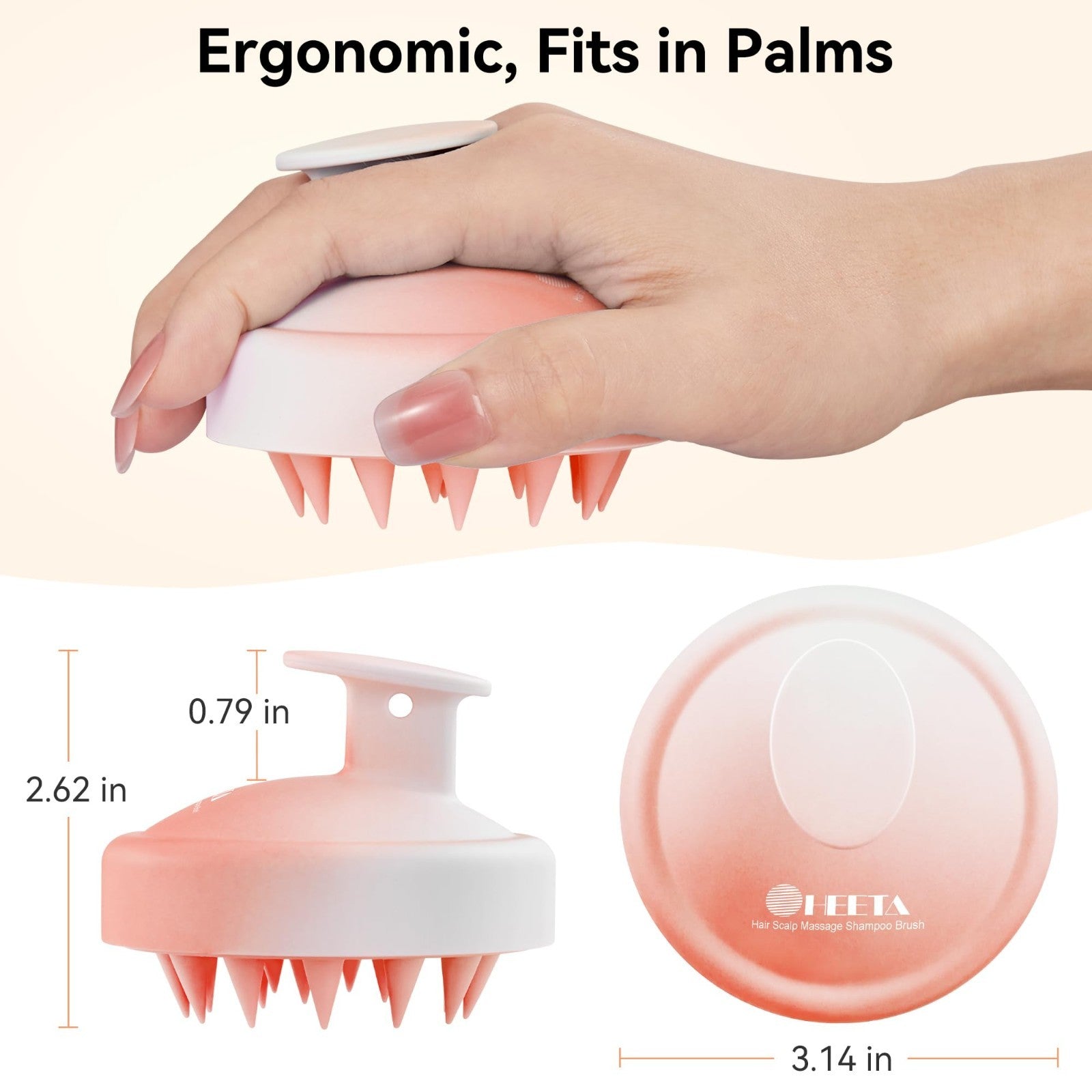 Scalp Massager Brush for Hair Growth, Soft Silicone Shampoo Scrubber, Dandruff R6