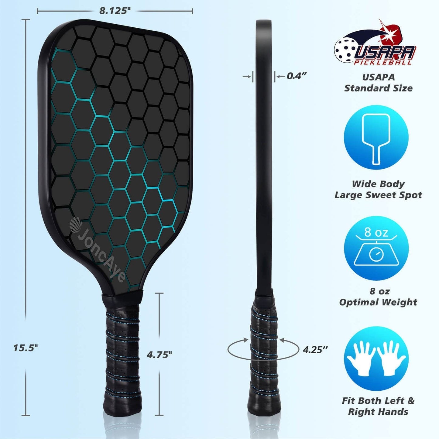 Pickleball Paddle Set of 4 or 2 - USAPA Approved Fiberglass Rackets, Lightweight4
