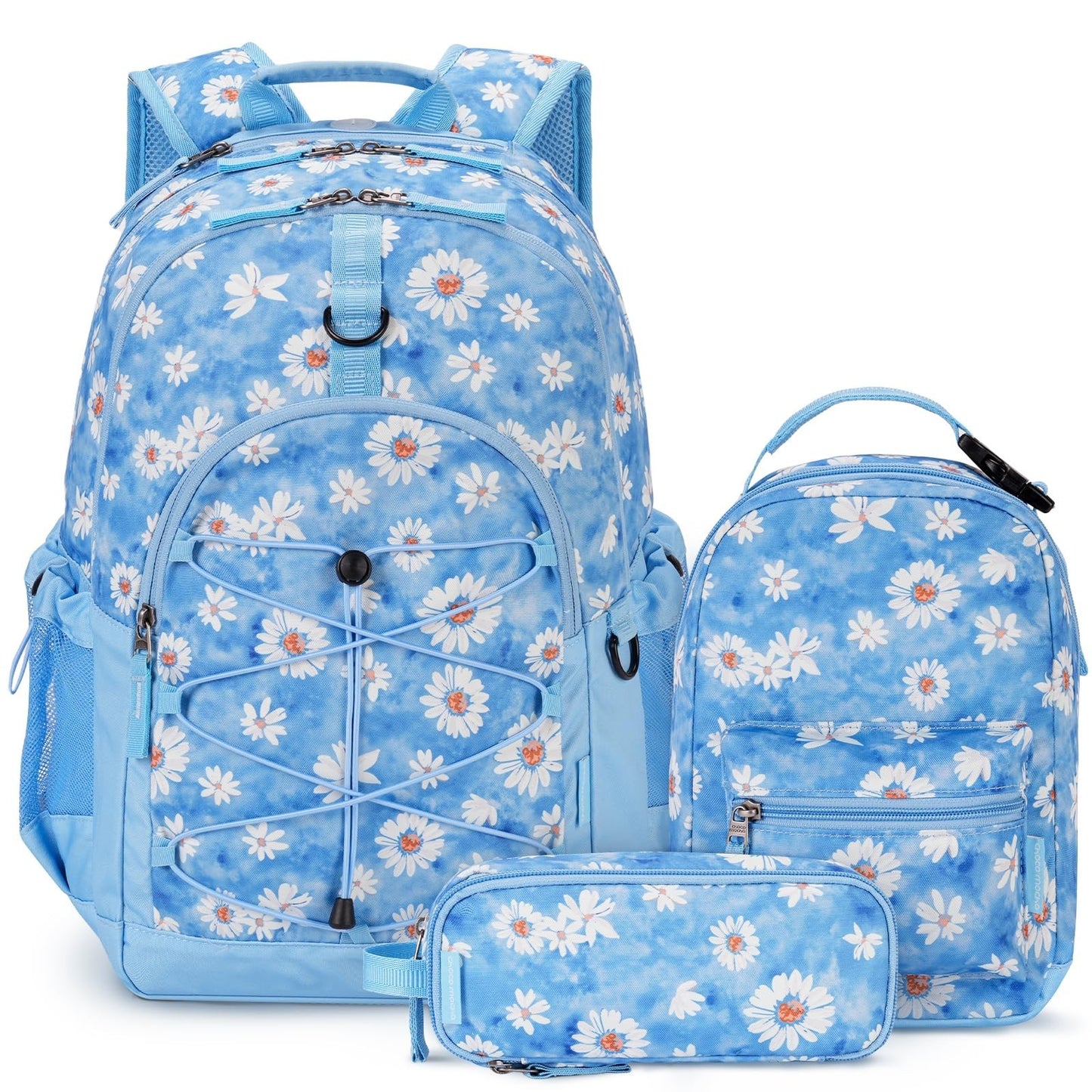 Daisy Blue Girls School Backpack Set with Lunch Box   18" Teen Backpack, 3 Pcs1