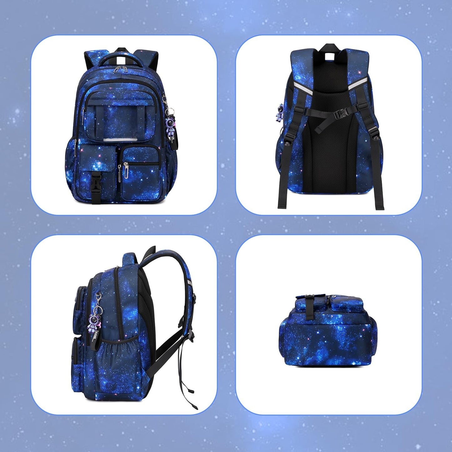 Kawaii Galaxy Astronaut Kids Backpack - School Bag for Boys & Girls, Book Bag fo6