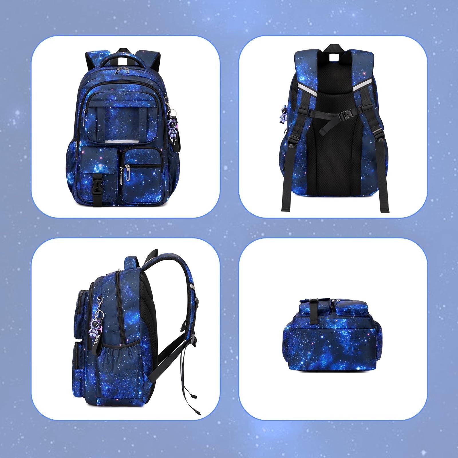 Kawaii Galaxy Astronaut Kids Backpack - School Bag for Boys & Girls, Book Bag fo6