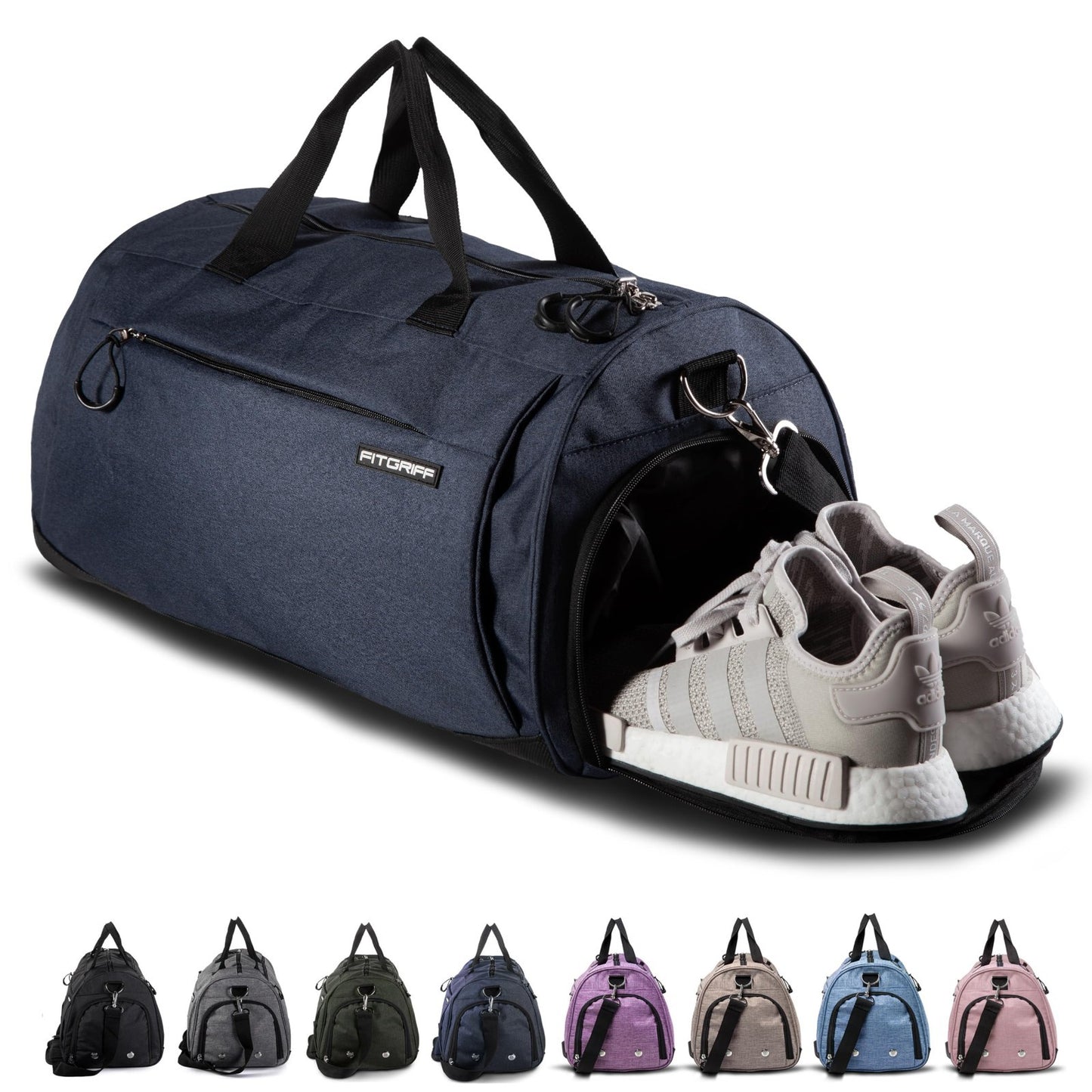 Gym Duffle Bag with Shoe & Wet Compartment - Travel, Sports, Fitness & Workout1