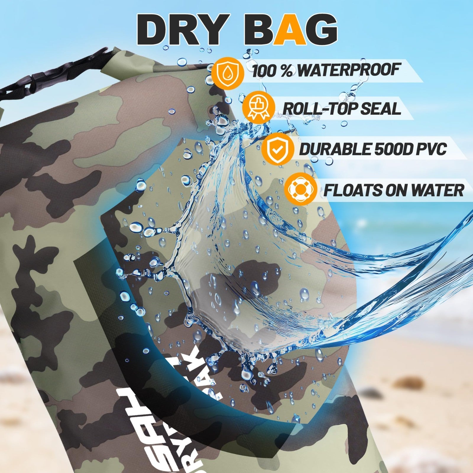 Waterproof Dry Bag 5L/10L/20L/30L/40L - Lightweight Roll Top Backpack for Travel2