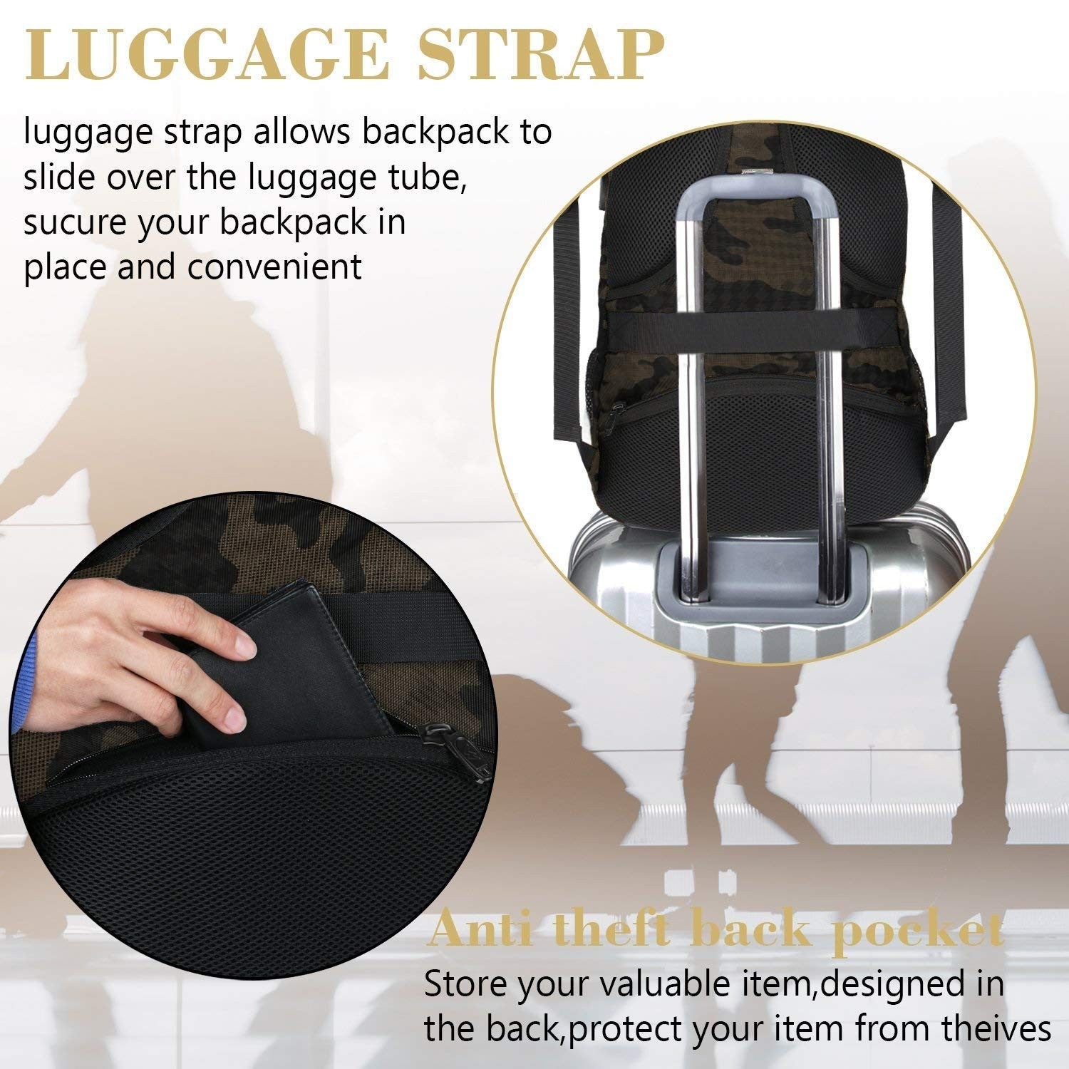 15.6" Laptop Backpack, Business Daypack for Work & College, Travel Friendly4