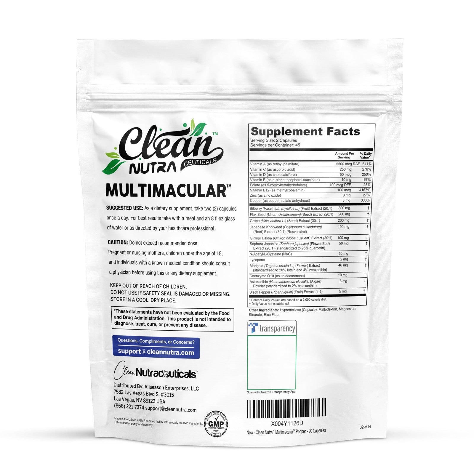 Multivitamin with Bilberry, Lutein, Zeaxanthin, Lycopene & Resveratrol - 90 Caps4