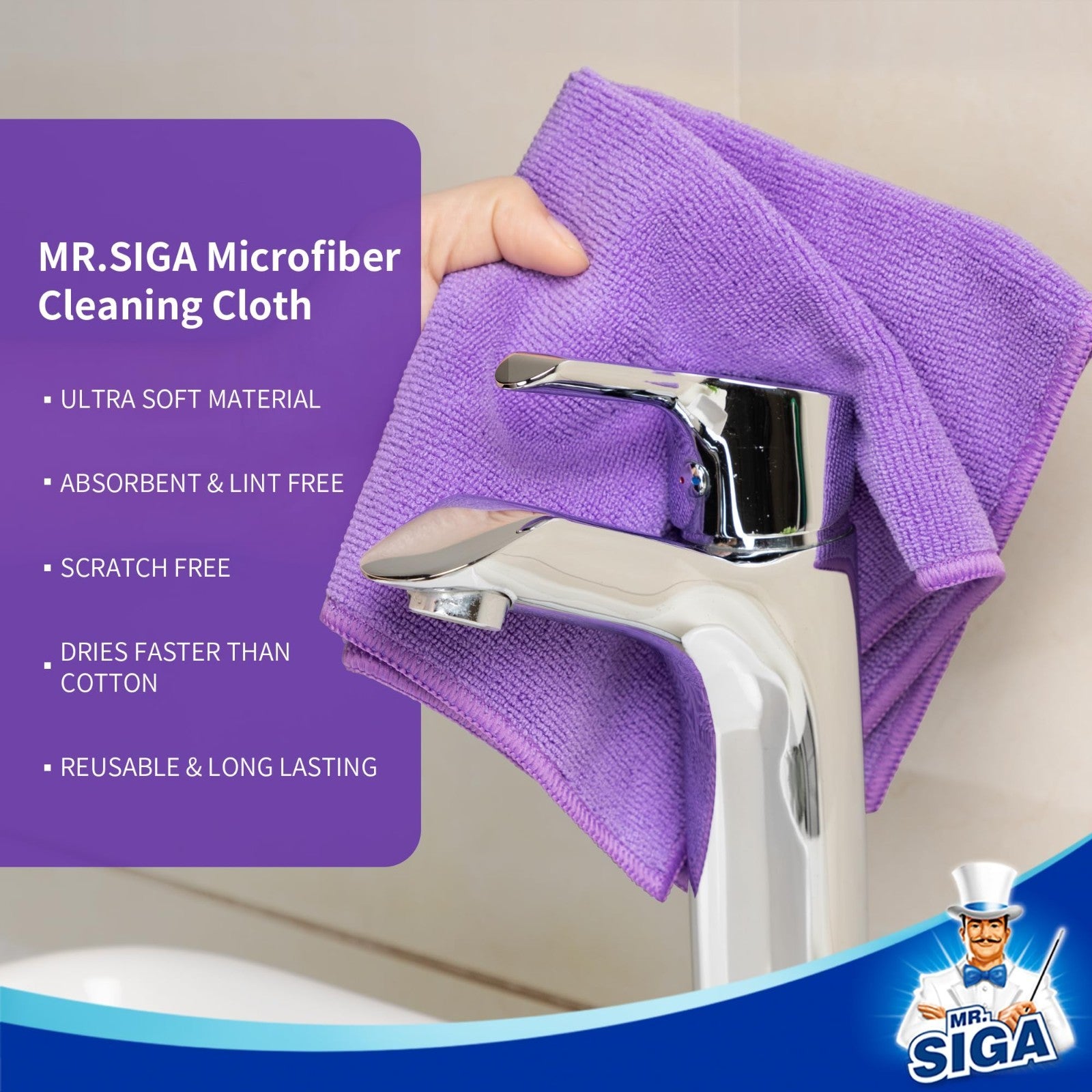 Streak-Free Microfiber Cleaning Cloths - 12 Pack, Ultra-Absorbent Towels for Hom4