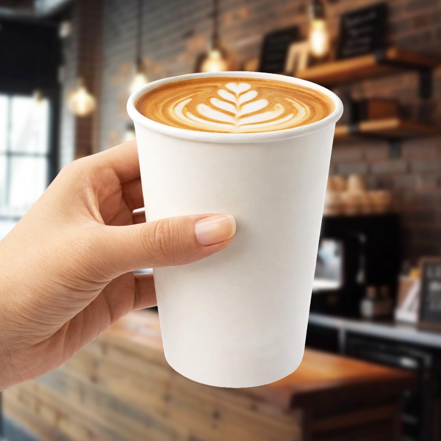 300 Pack 12 oz Disposable Paper Coffee Cups - Sturdy, Leak-Resistant for Hot & C2