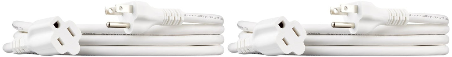 3 Prong Extension Cord 6ft Indoor Use, 13 Amps, 125V, White, 2 Pack   Heavy Duty1