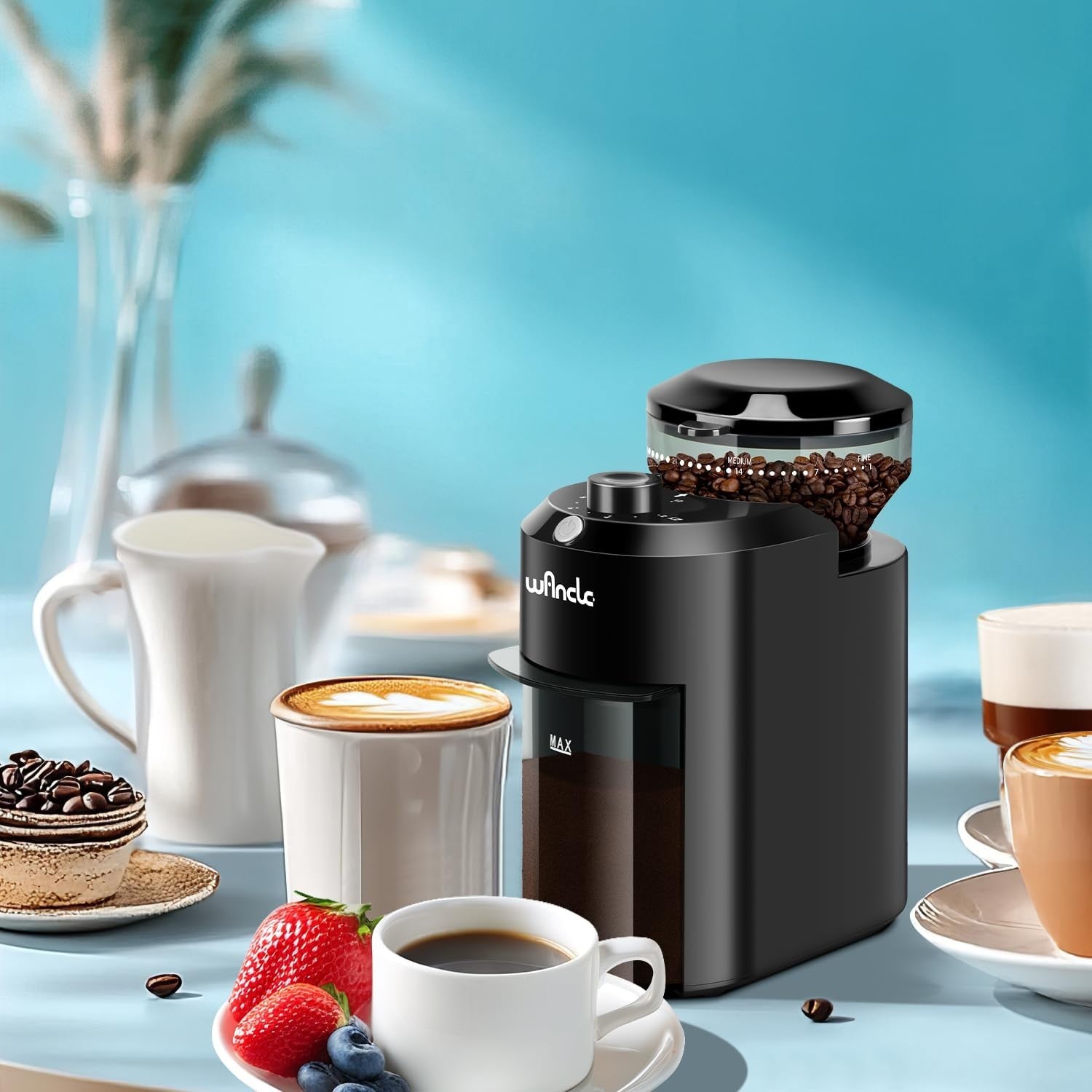 Electric Burr Coffee Grinder   28 Adjustable Grind Settings for 12 Cups   Profes6