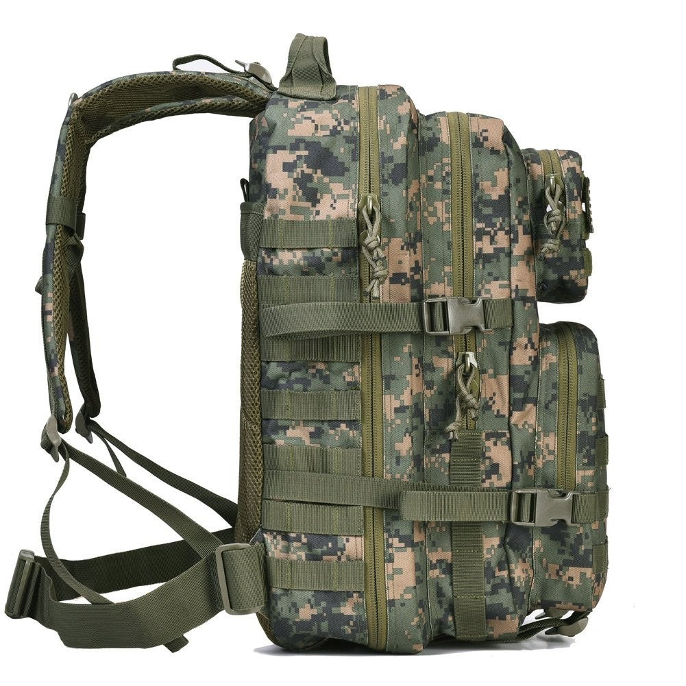 Large Military Tactical Backpack   3 Day Assault Pack, Molle Bag, Woodland Camo3