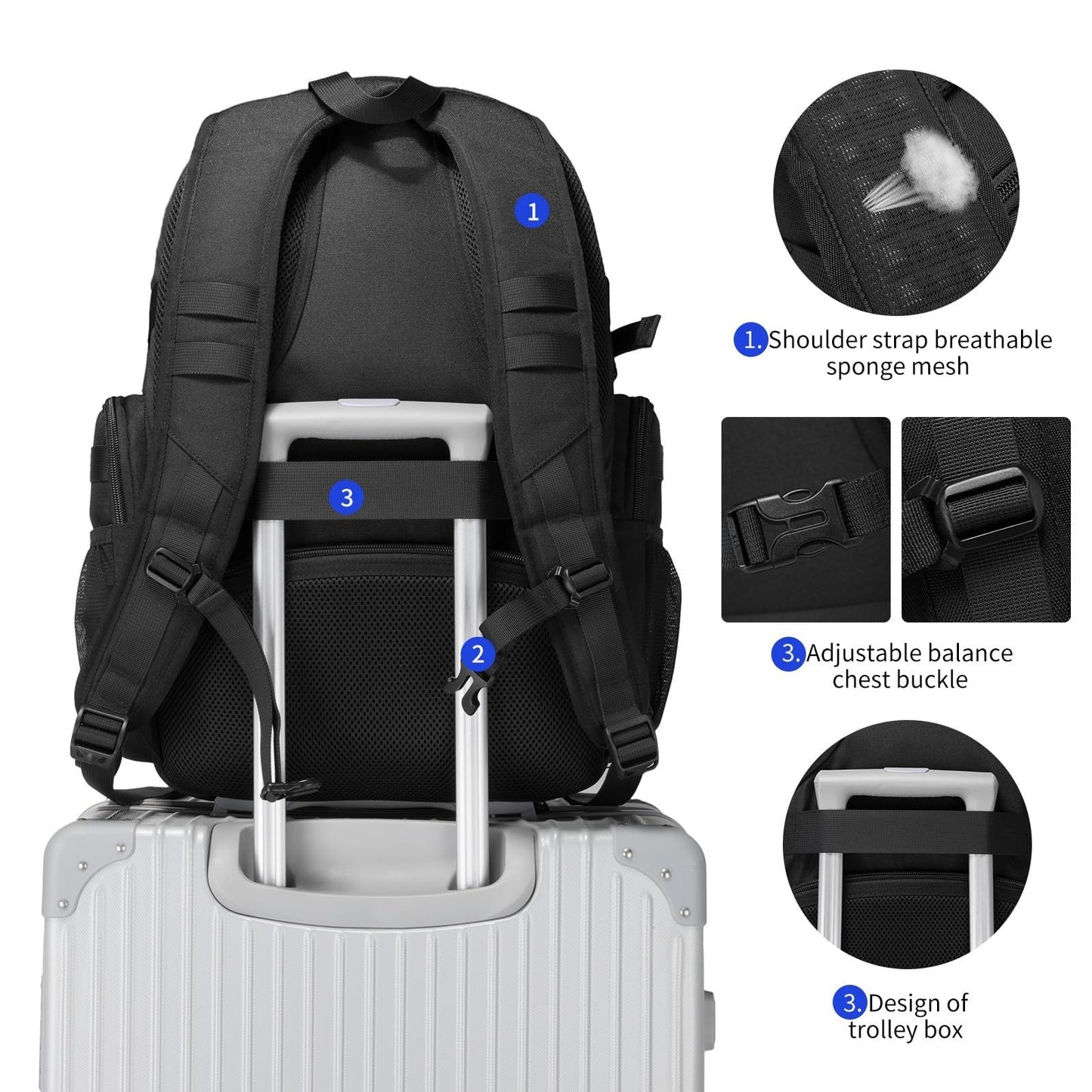 Tactical Military Backpack for Men   Small Black Assault Bag, Outdoor Gear3