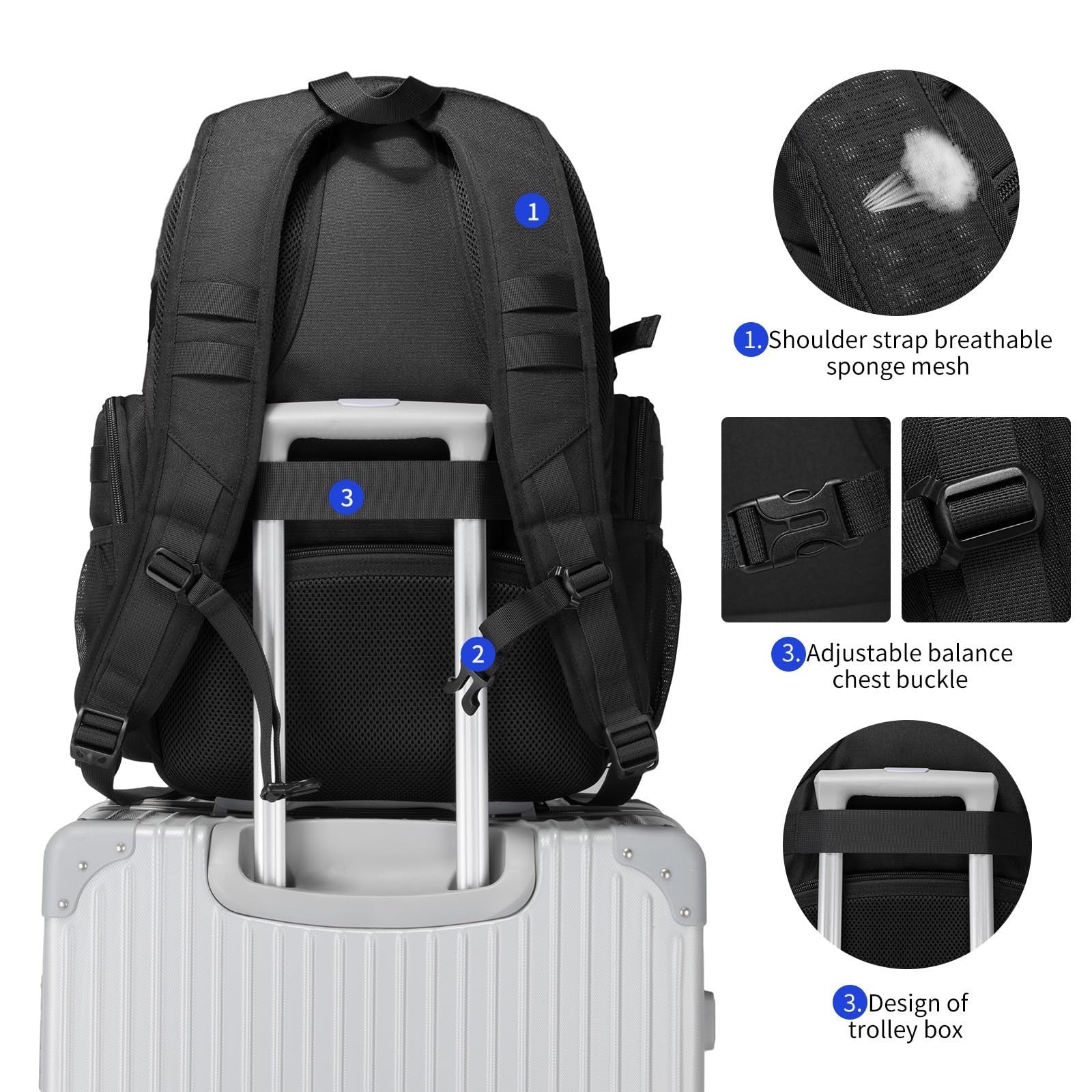 Tactical Military Backpack for Men   Small Black Assault Bag, Outdoor Gear3
