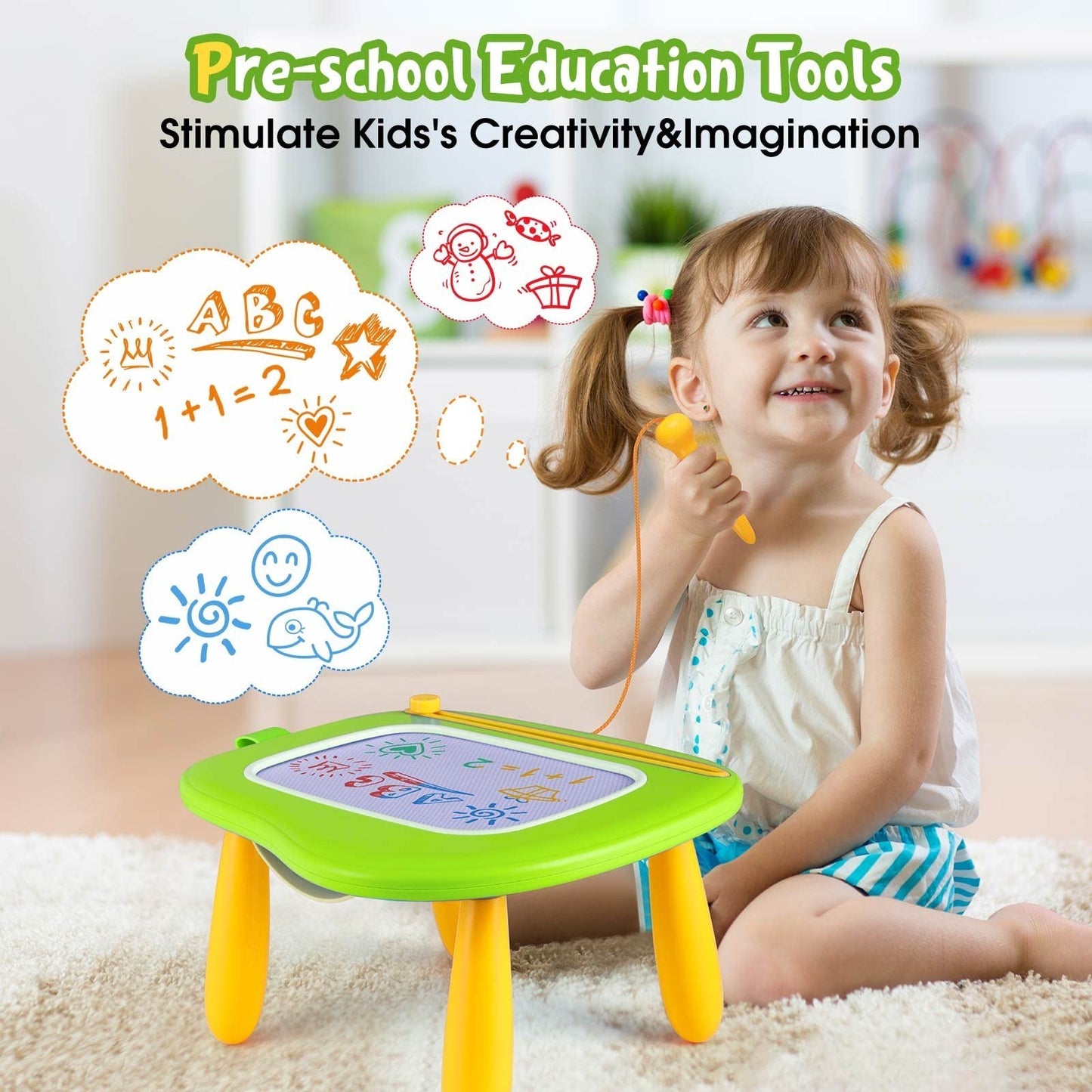 Magnetic Drawing Doodle Board for Toddlers 1-3 Years - Educational Learning Toy,4
