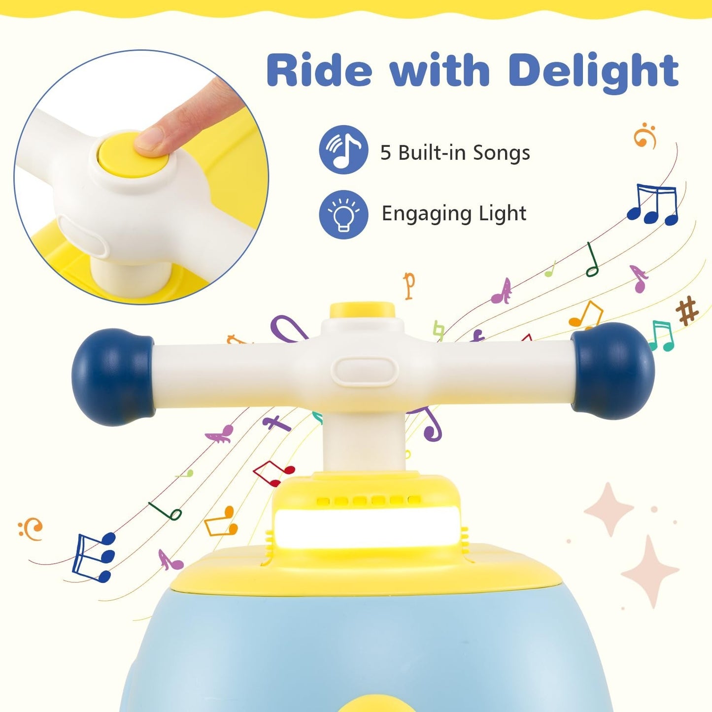 2-in-1 Ride-On Scooter with Trailer, Lights, Music & Storage - Kids Toy for 1+ Y4
