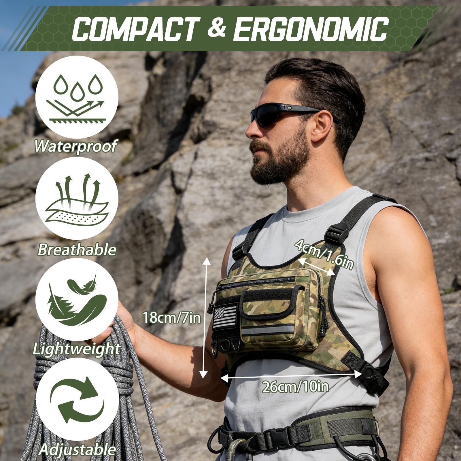 Optimized eBay Title:  "Unisex Chest Bag for Outdoor Sports - Running, Cycling,2