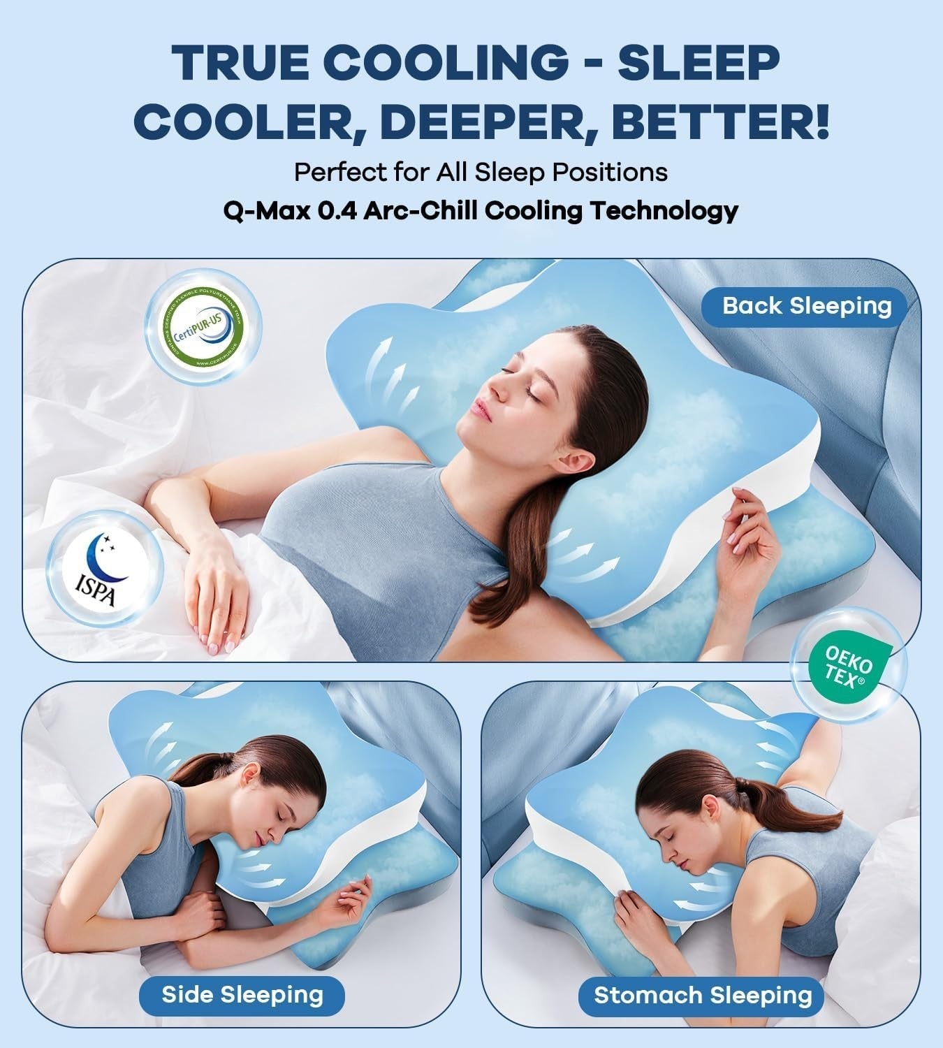 Ergonomic Memory Foam Cervical Pillow for Neck Pain Relief   Sleep Comfort Aid4