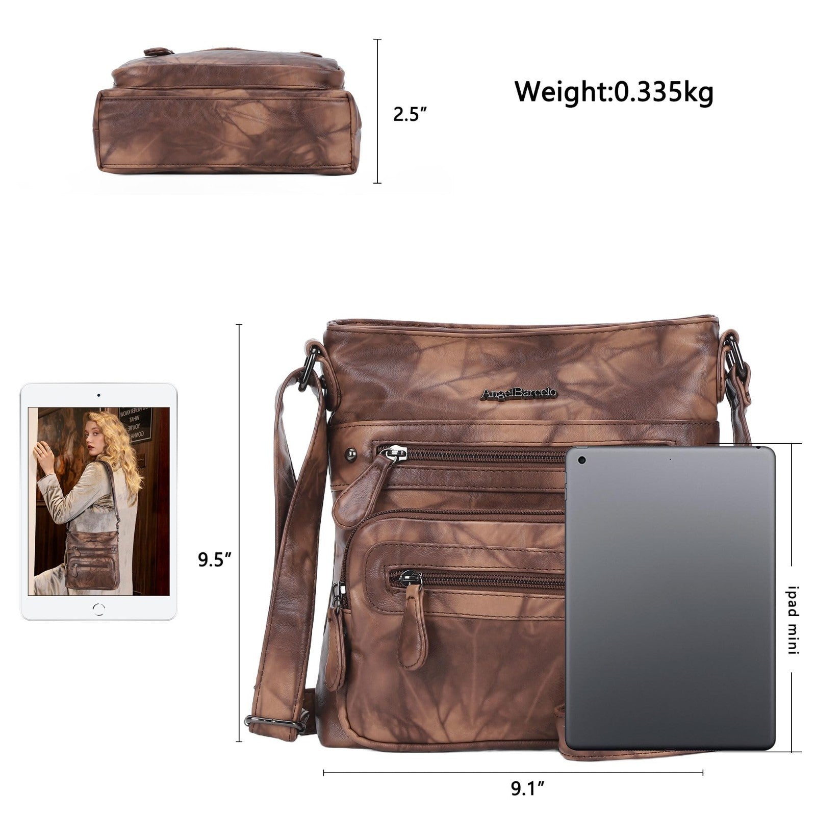 Ultra Soft Leather Crossbody Bag for Women, Stylish Handbag with Adjustable Stra3