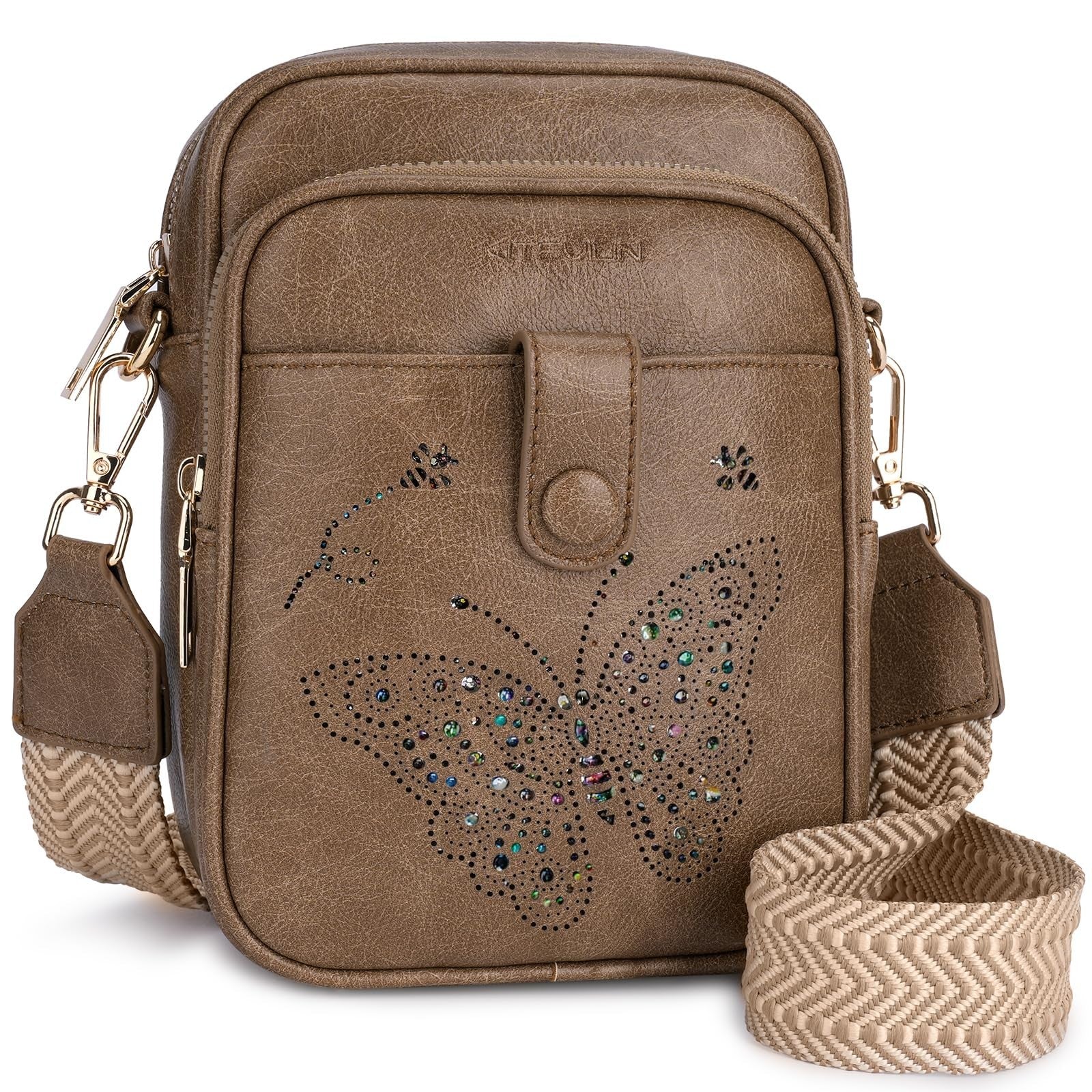Stylish Leather Crossbody Bag for Women - Small Shoulder Purse with RFID Slots &1