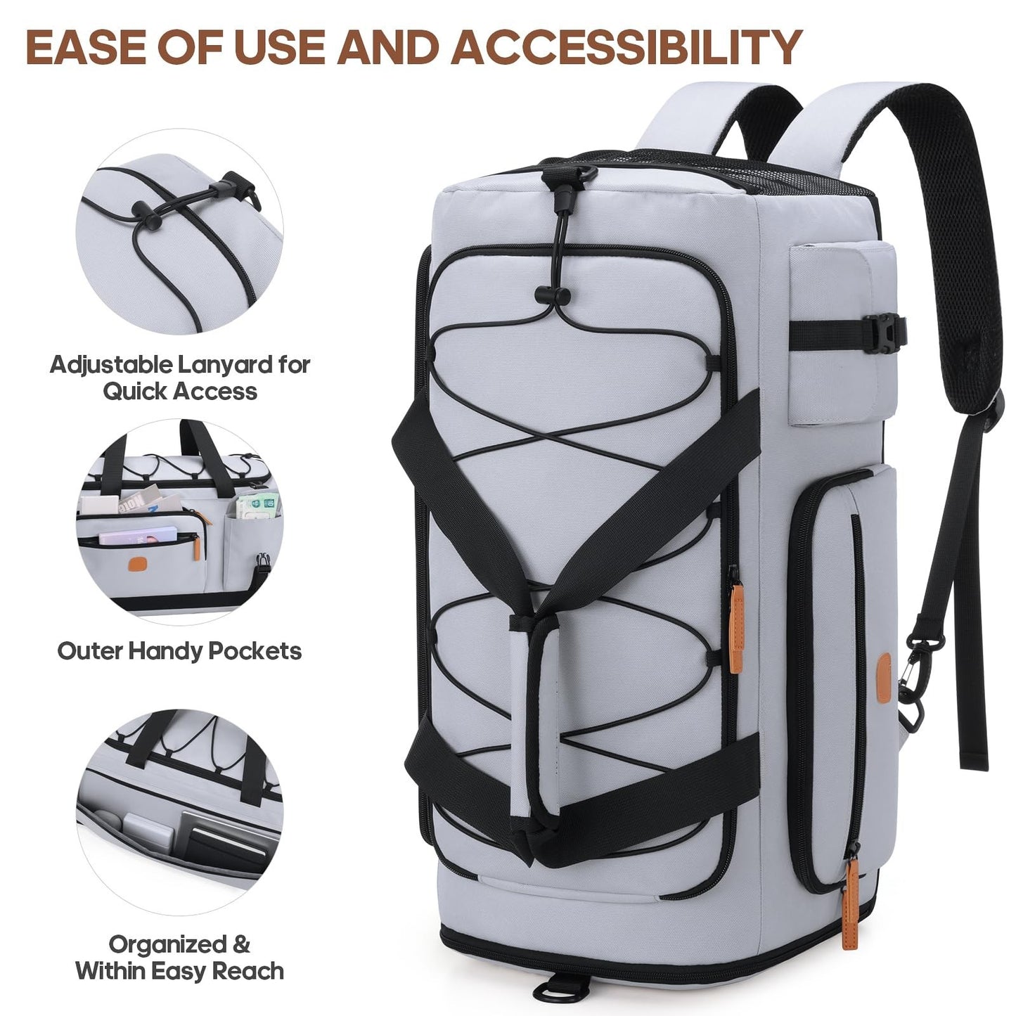 Versatile 3-in-1 Gym Bag with Shoe & Laptop Compartment, Anti-Theft Duffle Backp4