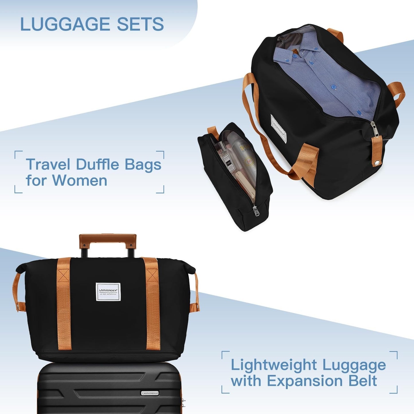 Expandable 6-Piece Luggage Set with Wheels, TSA-Approved Lock, Lightweight Hards6