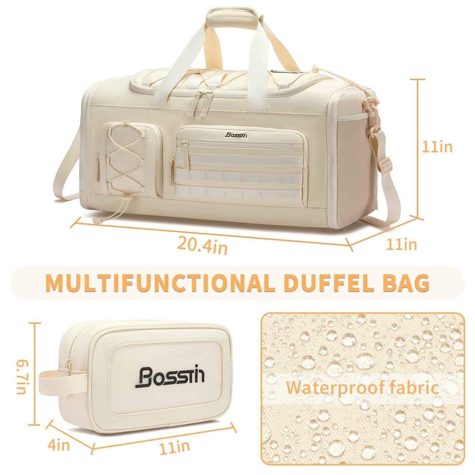 Expandable 45L 50L Gym Bag for Men & Women, Durable Sports Duffle, Travel Tote2