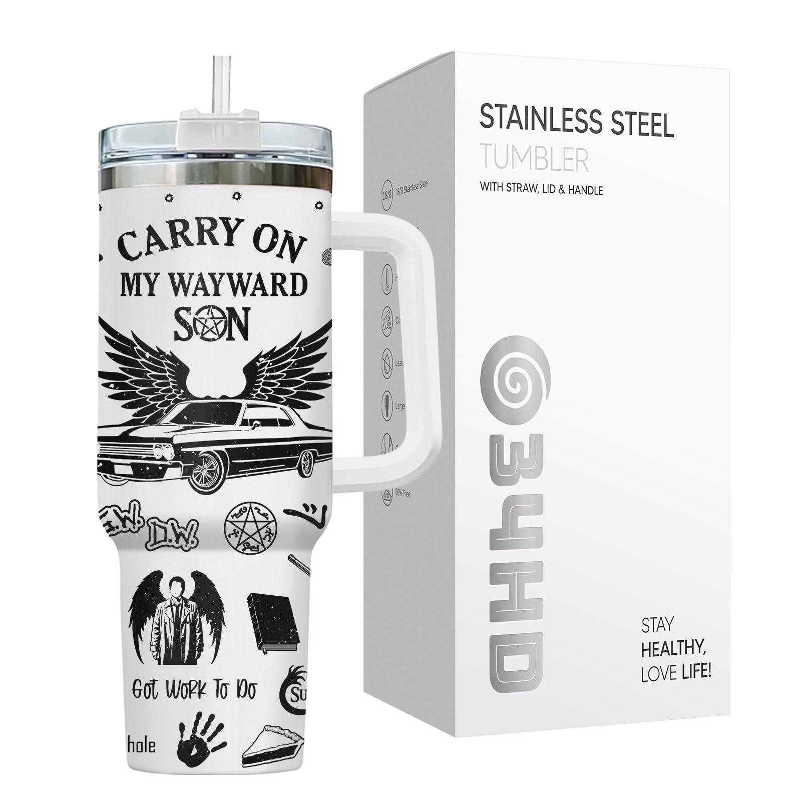 40oz Insulated Tumbler with Handle & Straw   Perfect Gift for Paranormal Fans5
