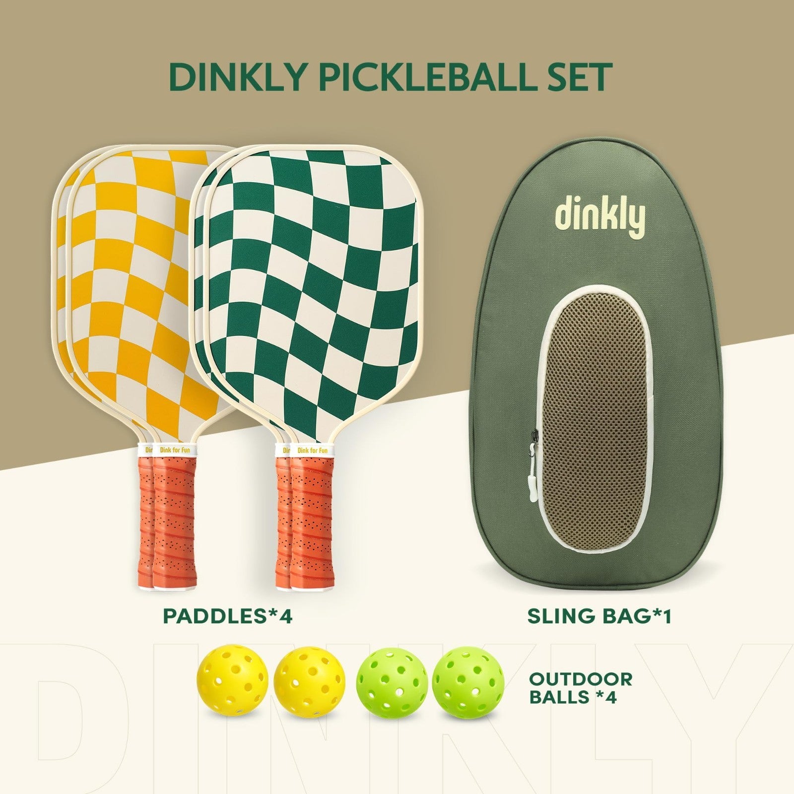 Pickleball Paddle Set of 2/4 - USAPA Approved, Graphite/Fiberglass, Includes Bal4