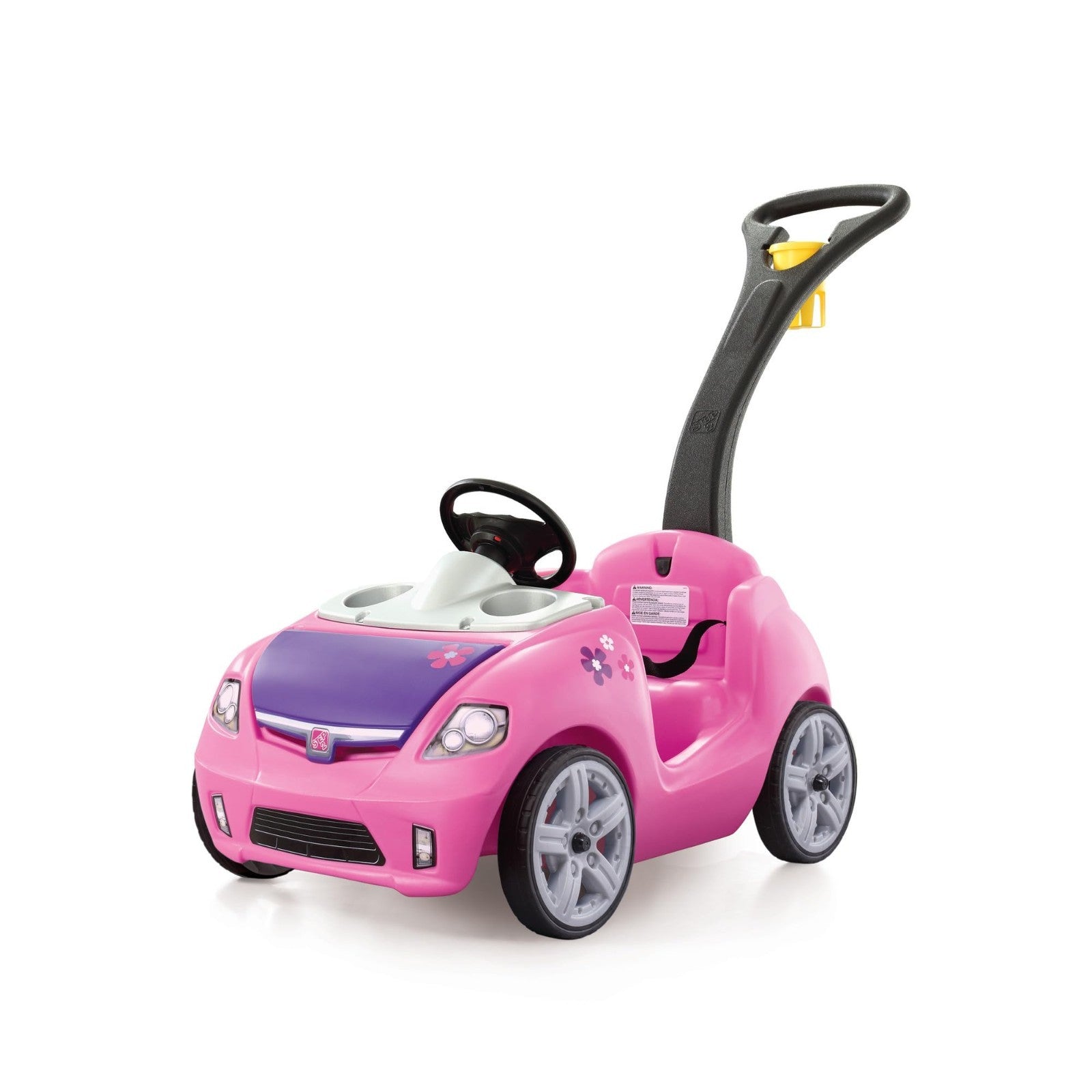 Kids Push Car Ride-On with Seat Belt & Horn, Toddler Stroller Substitute, Pink,1