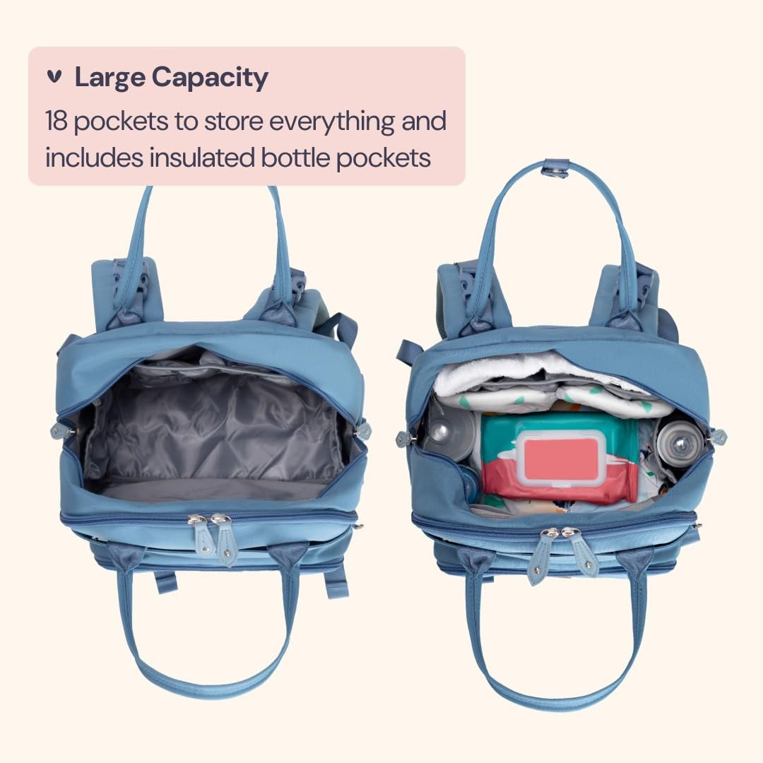 Multi Function Water Resistant Diaper Bag Backpack   Baby Travel Tote, Changing4