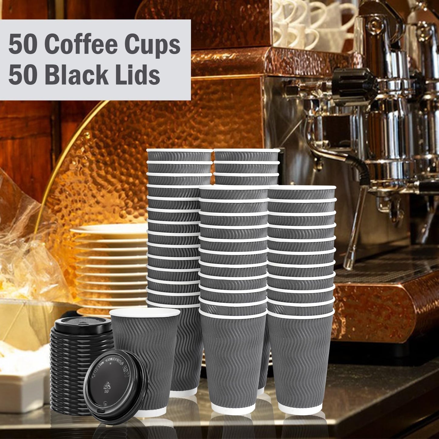 500 Pack Insulated Disposable Coffee Cups 16 oz with Lids | Hot Drink To Go Cups4