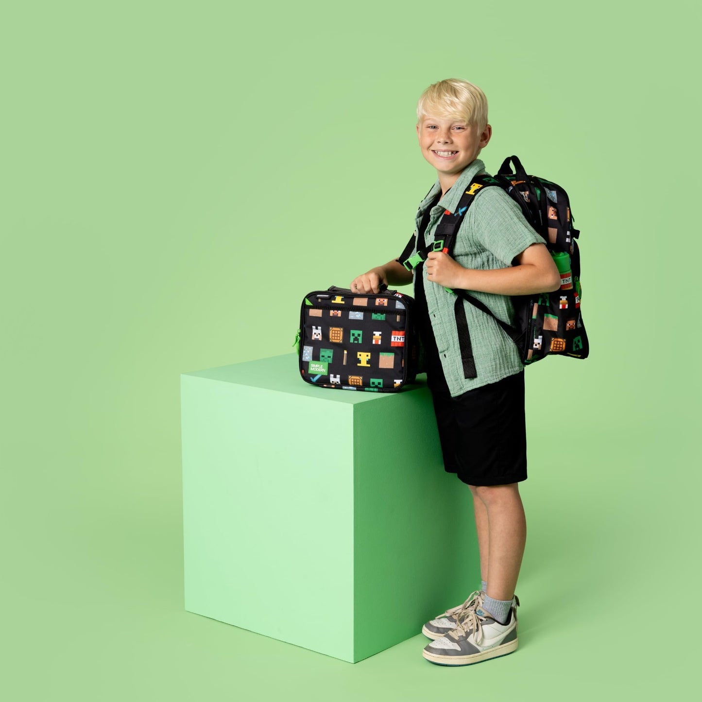 Insulated Minecraft Lunch Box - Cute Bento Bag for Kids, Boys & Girls - Small Lu2