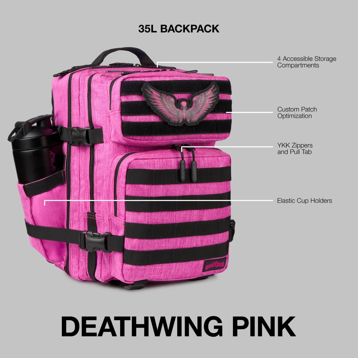 Durable 35L Waterproof Gym Backpack   1000D Oxford, MOLLE Webbing, Laptop Pocket2