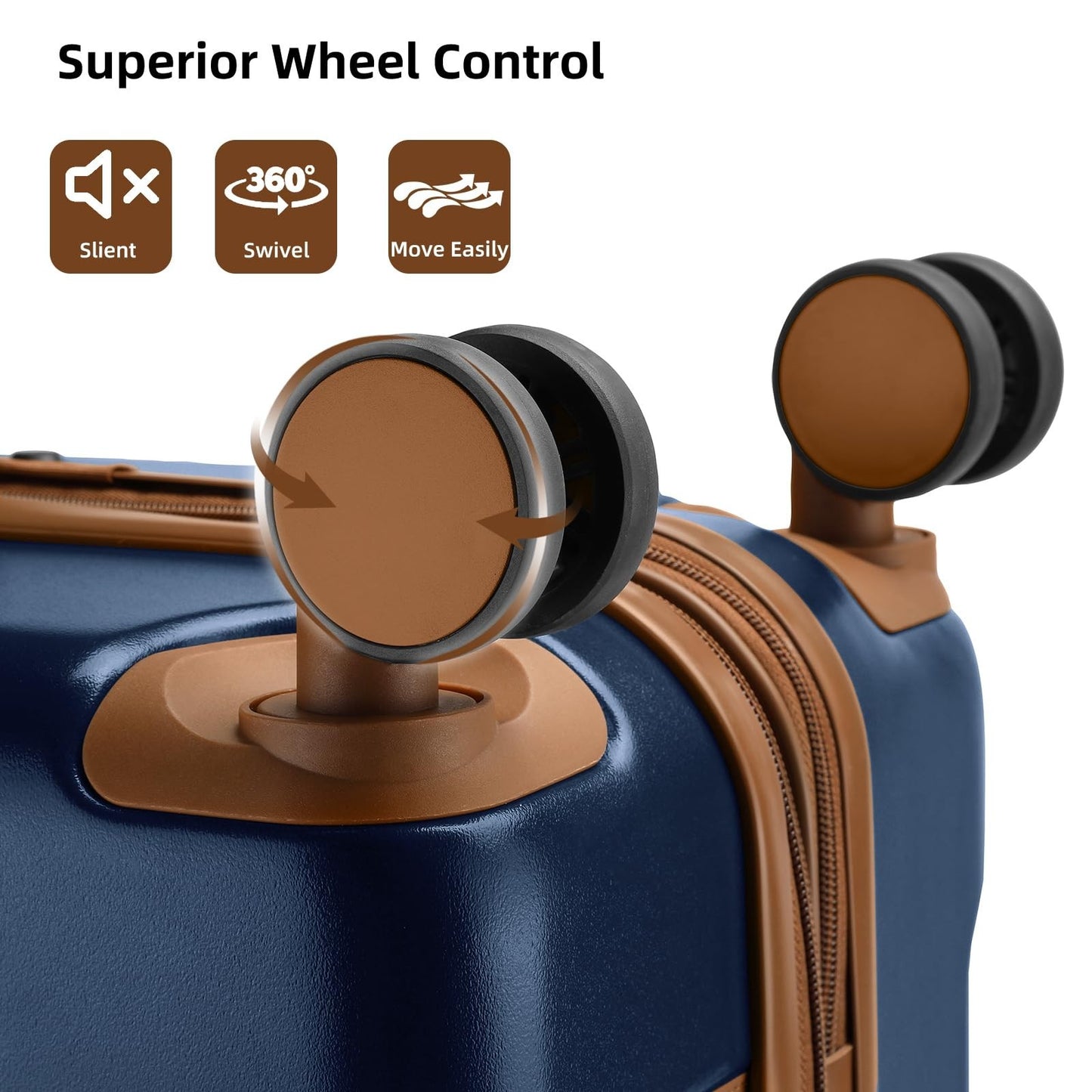 Expandable Carry-On Luggage 22x14x9, Lightweight Hardshell, 360° Spinner Wheels,6